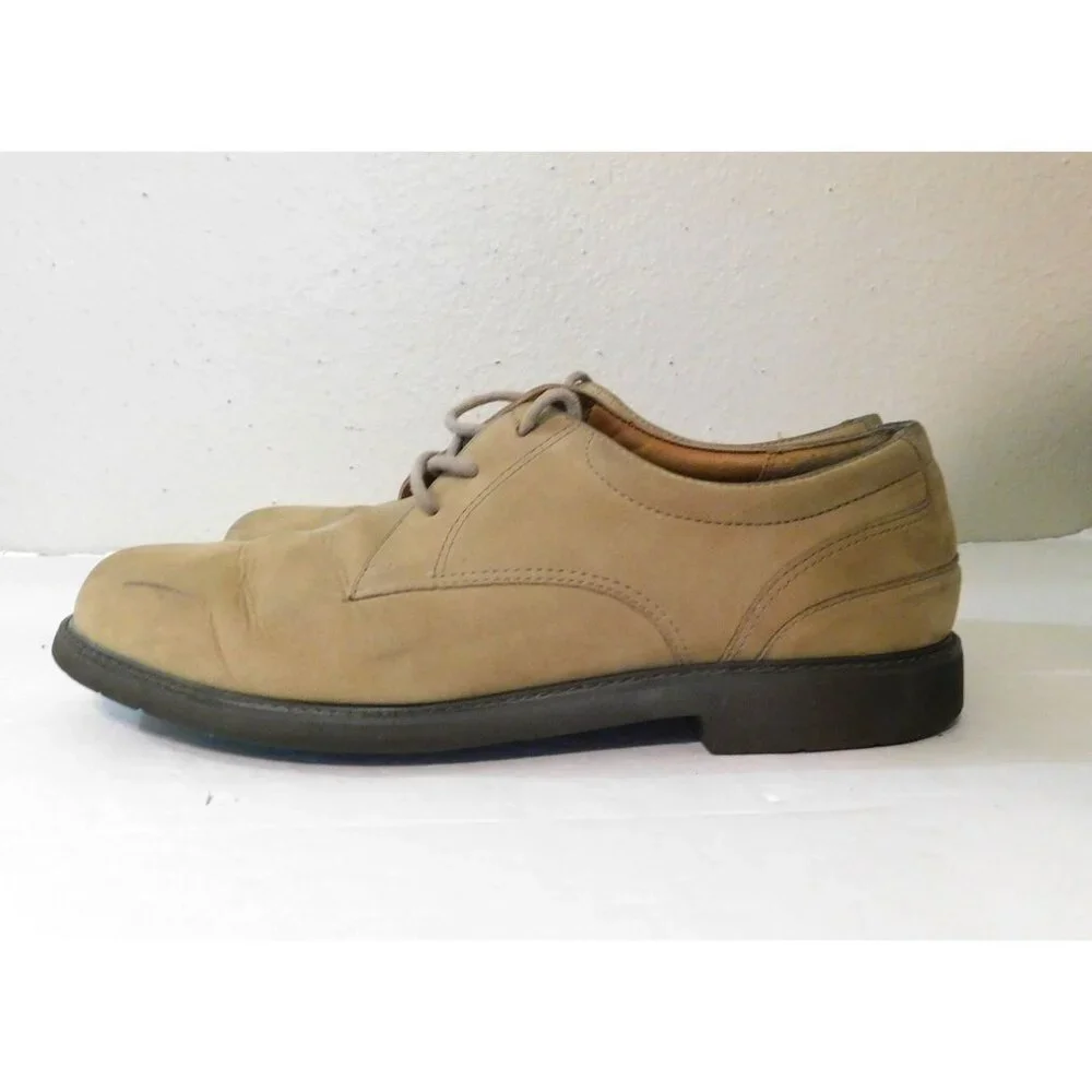 Rockport Suede Oxford Shoes Men’s 9.5M Tan Lace Up Durable Leather